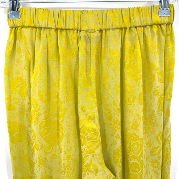 FORTE FORTE Singing Bloom Yellow Floral Pull On Ankle Trouser Pants Sz 4 S Small - Picture 7 of 9